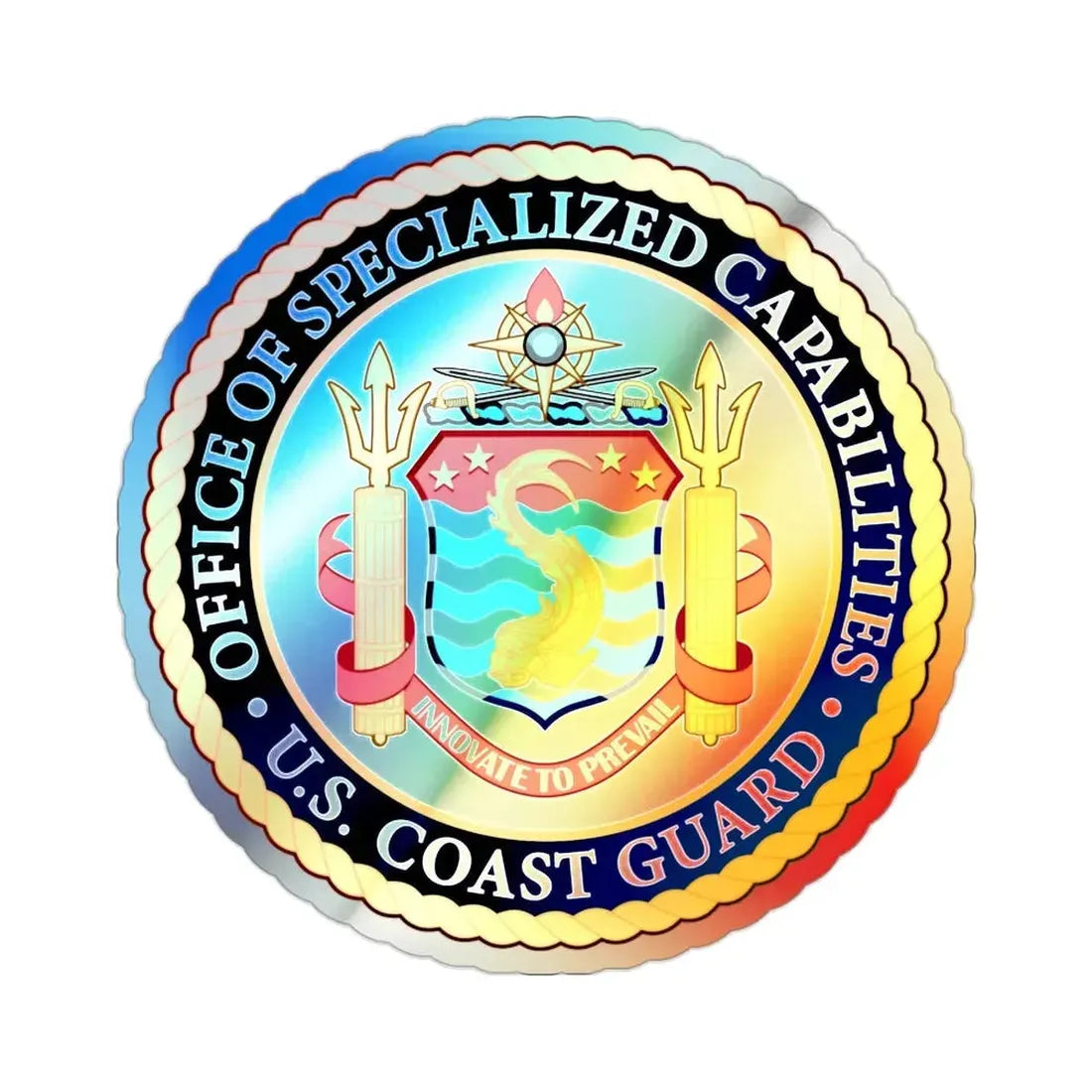 Office of Specialized Capabilities USCG (U.S. Coast Guard) Holographic STICKER Die-Cut Vinyl Decal 2 Inch Holographic - The Sticker Space