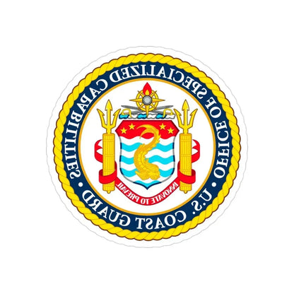 Office of Specialized Capabilities USCG (U.S. Coast Guard) REVERSE PRINT Transparent Die-Cut STICKER 3 Inch Die-Cut Transparent - The Sticker Space