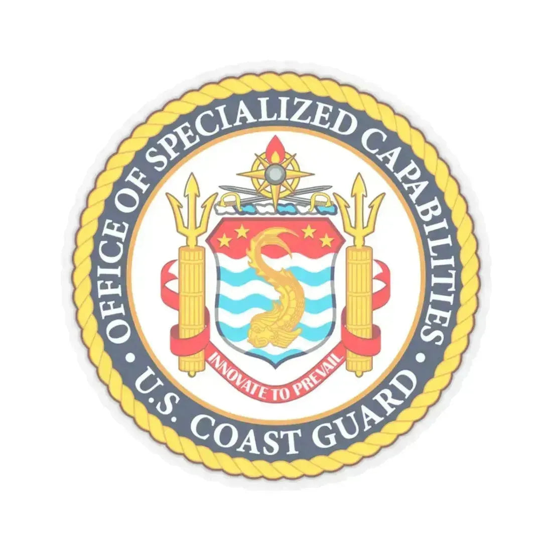 Office of Specialized Capabilities USCG (U.S. Coast Guard) STICKER Vinyl Kiss-Cut Decal 3 Inch Transparent - The Sticker Space