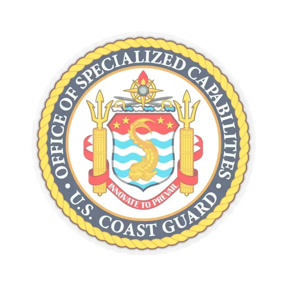 Office of Specialized Capabilities USCG (U.S. Coast Guard) STICKER Vinyl Kiss-Cut Decal 4 Inch Transparent - The Sticker Space