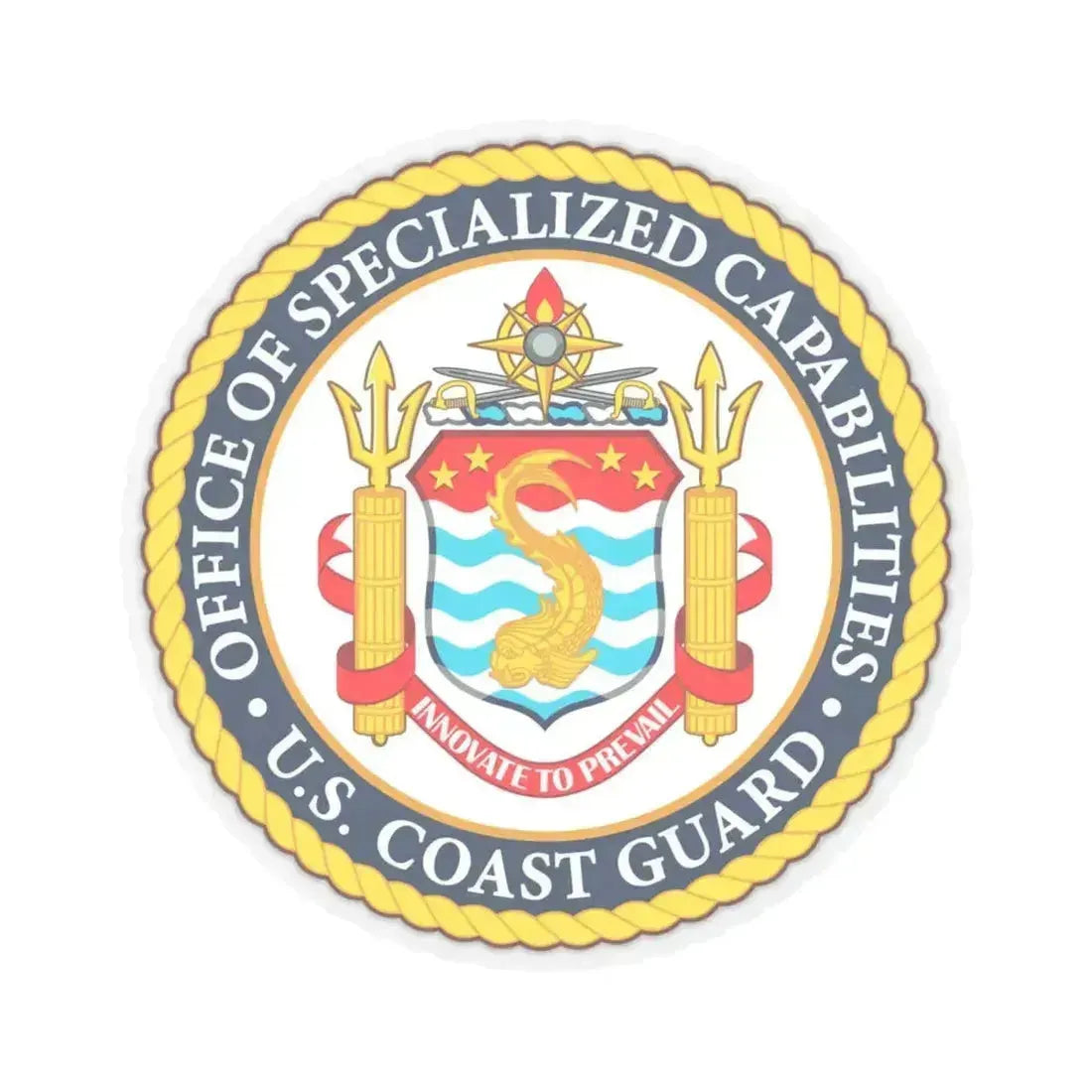 Office of Specialized Capabilities USCG (U.S. Coast Guard) STICKER Vinyl Kiss-Cut Decal 4 Inch Transparent - The Sticker Space