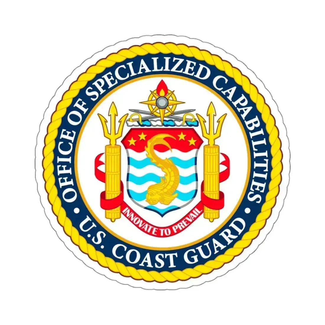 Office of Specialized Capabilities USCG (U.S. Coast Guard) STICKER Vinyl Kiss-Cut Decal 4 Inch White - The Sticker Space
