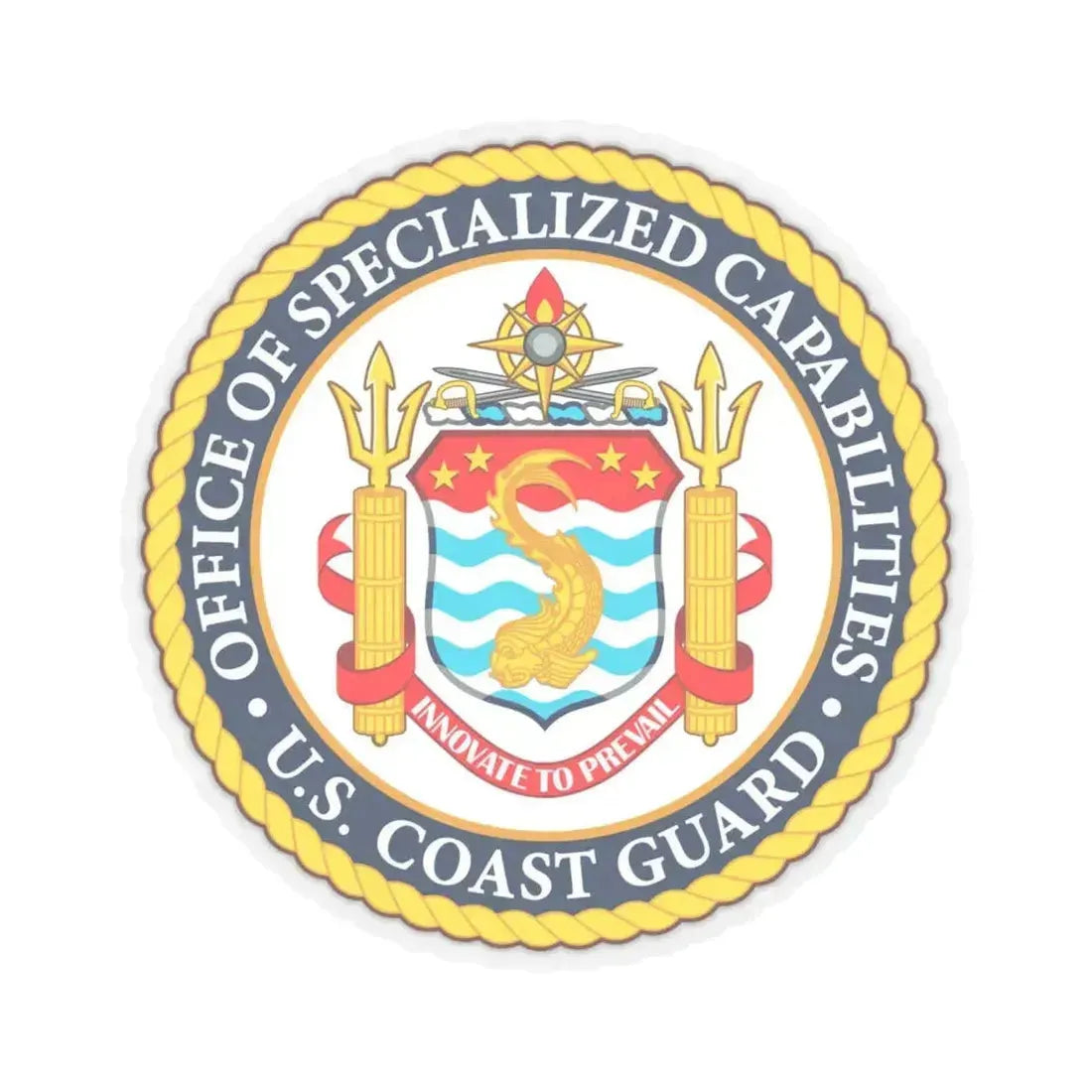 Office of Specialized Capabilities USCG (U.S. Coast Guard) STICKER Vinyl Kiss-Cut Decal 6 Inch Transparent - The Sticker Space