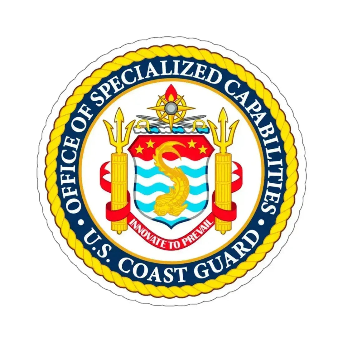 Office of Specialized Capabilities USCG (U.S. Coast Guard) STICKER Vinyl Kiss-Cut Decal 6 Inch White - The Sticker Space