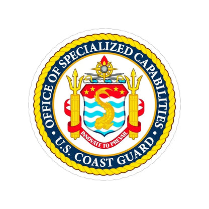 Office of Specialized Capabilities USCG (U.S. Coast Guard) Transparent STICKER Die-Cut Vinyl Decal 4 Inch - The Sticker Space
