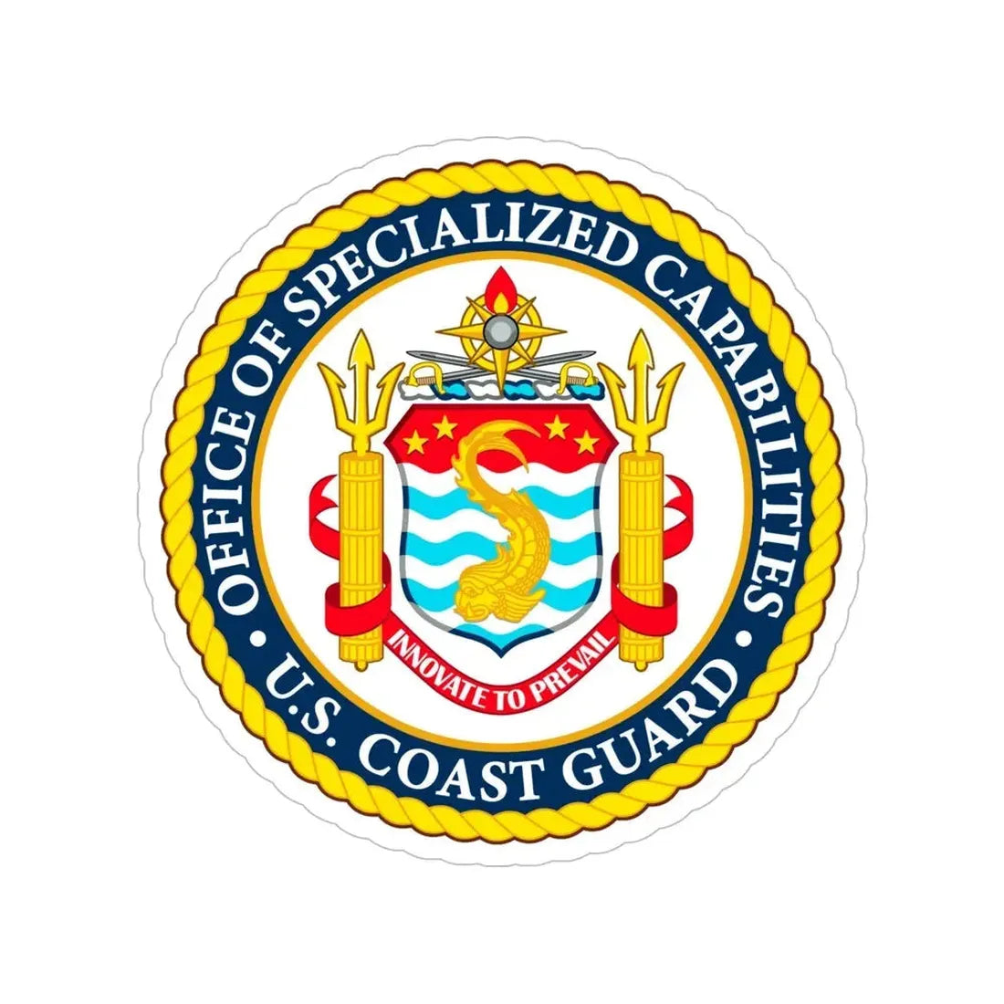 Office of Specialized Capabilities USCG (U.S. Coast Guard) Transparent STICKER Die-Cut Vinyl Decal 6 Inch - The Sticker Space