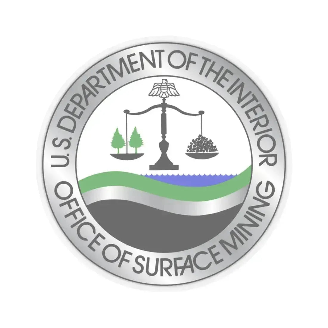 Office of Surface Mining - STICKER Vinyl Kiss-Cut Decal 3 Inch Transparent - The Sticker Space