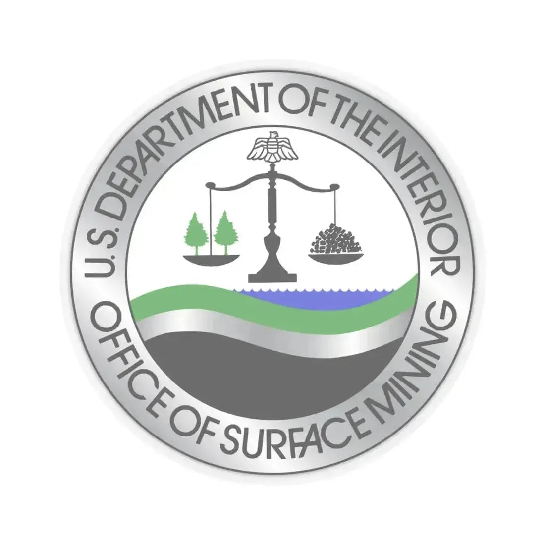 Office of Surface Mining - STICKER Vinyl Kiss-Cut Decal 4 Inch Transparent - The Sticker Space