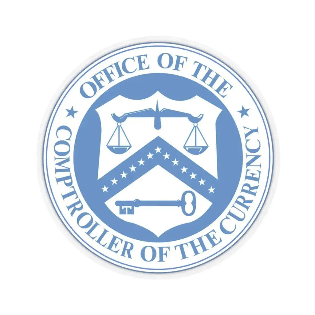 Office of the Comptroller of the Currency - STICKER Vinyl Kiss-Cut Decal 3 Inch Transparent - The Sticker Space