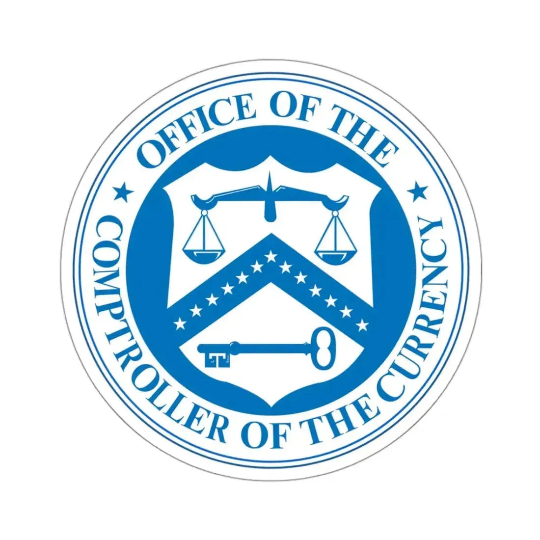Office of the Comptroller of the Currency - STICKER Vinyl Kiss-Cut Decal 3 Inch White - The Sticker Space