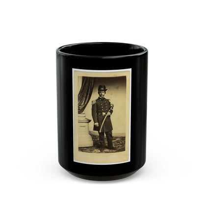 Officer David Hunter, Full-Length Portrait In Full Military Dress, Standing, Holding Sword, Facing Front (U.S. Civil War) Black Coffee Mug-15oz-The Sticker Space