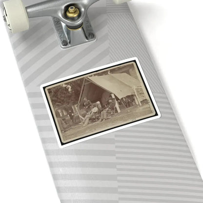 Officers Relaxing Outside a Tent (U.S. Civil War) STICKER Vinyl Kiss-Cut Decal - The Sticker Space