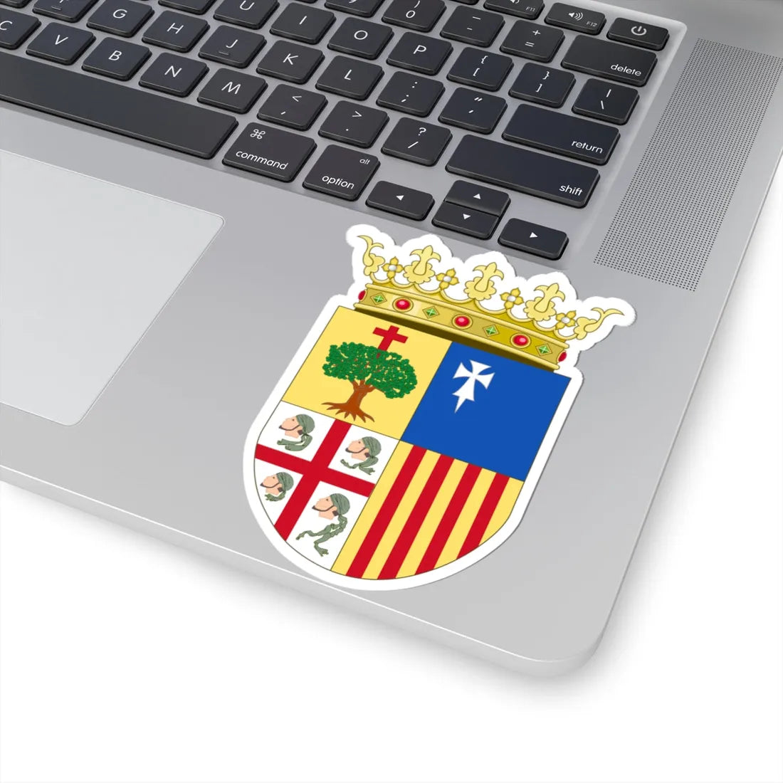 Official Coat of Arms of Aragon (Spain) (Coat of Arms) STICKER Vinyl Kiss-Cut Decal - The Sticker Space