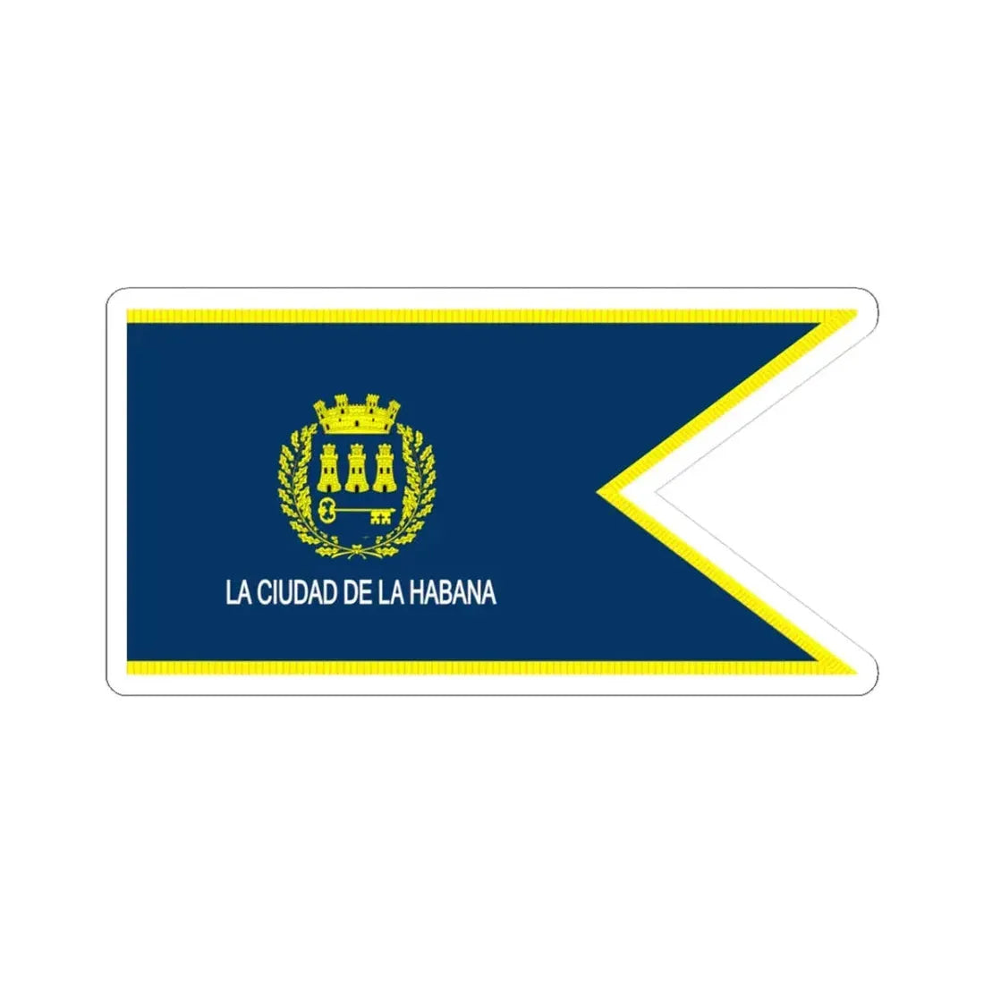 Official flag of Havana Cuba (Cuba) STICKER Vinyl Kiss-Cut Decal 3 Inch White - The Sticker Space