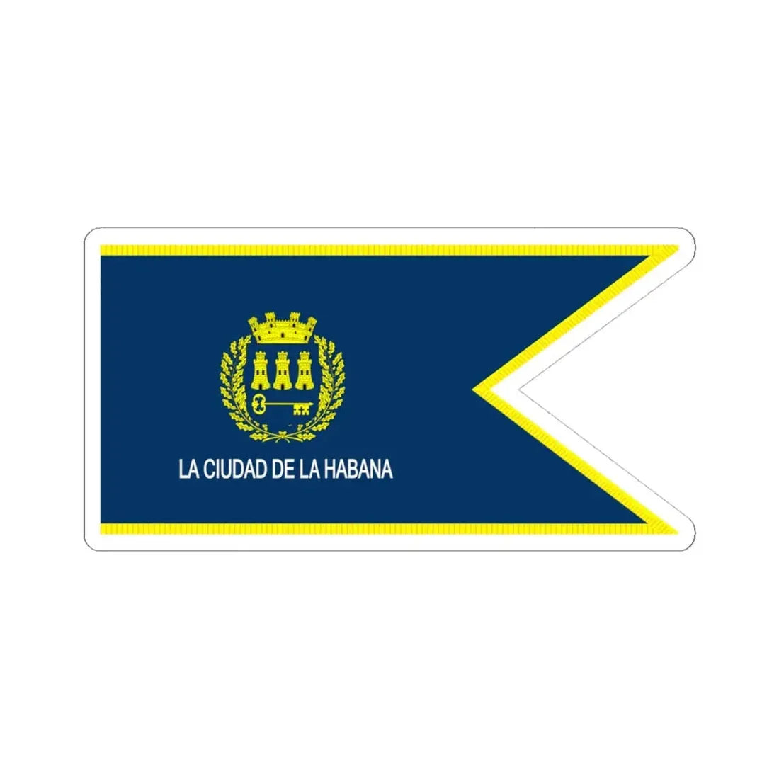 Official flag of Havana Cuba (Cuba) STICKER Vinyl Kiss-Cut Decal 4 Inch White - The Sticker Space