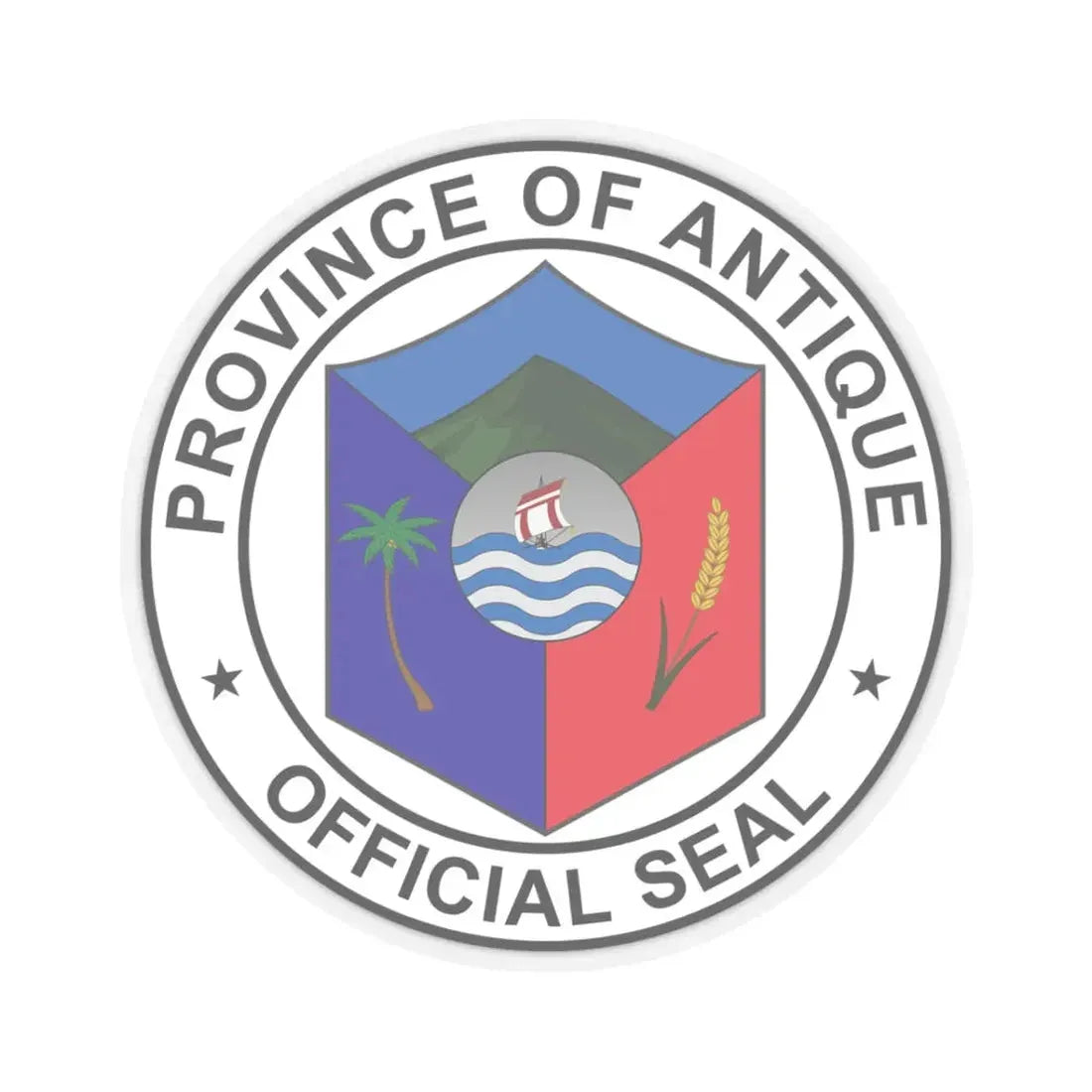 Official Seal of Antique (Philippines) STICKER Vinyl Kiss-Cut Decal 3 Inch Transparent - The Sticker Space