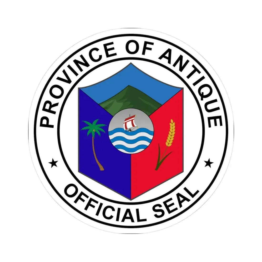 Official Seal of Antique (Philippines) STICKER Vinyl Kiss-Cut Decal 3 Inch White - The Sticker Space