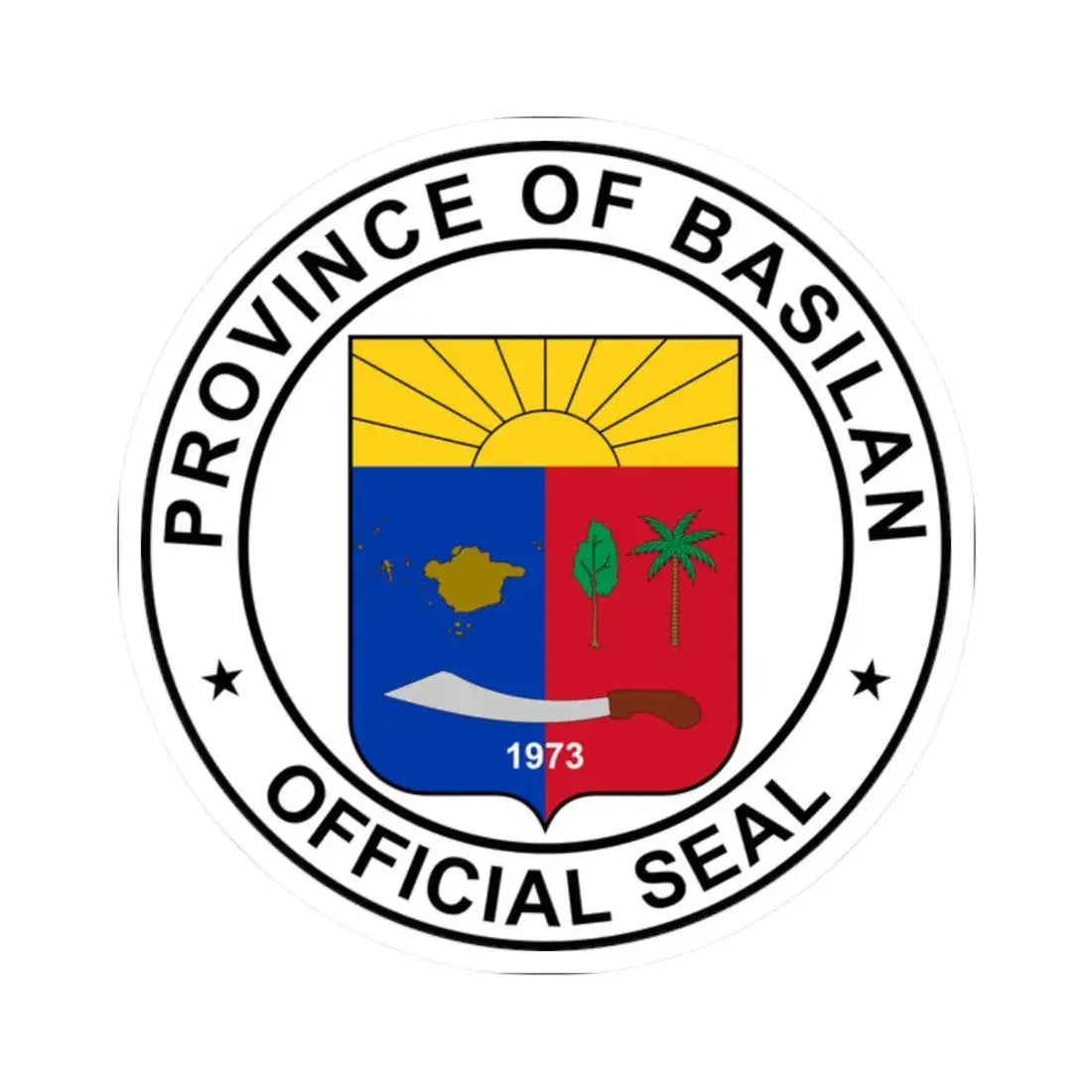 Official Seal of Basilan (Philippines) STICKER Vinyl Kiss-Cut Decal 2 Inch White - The Sticker Space