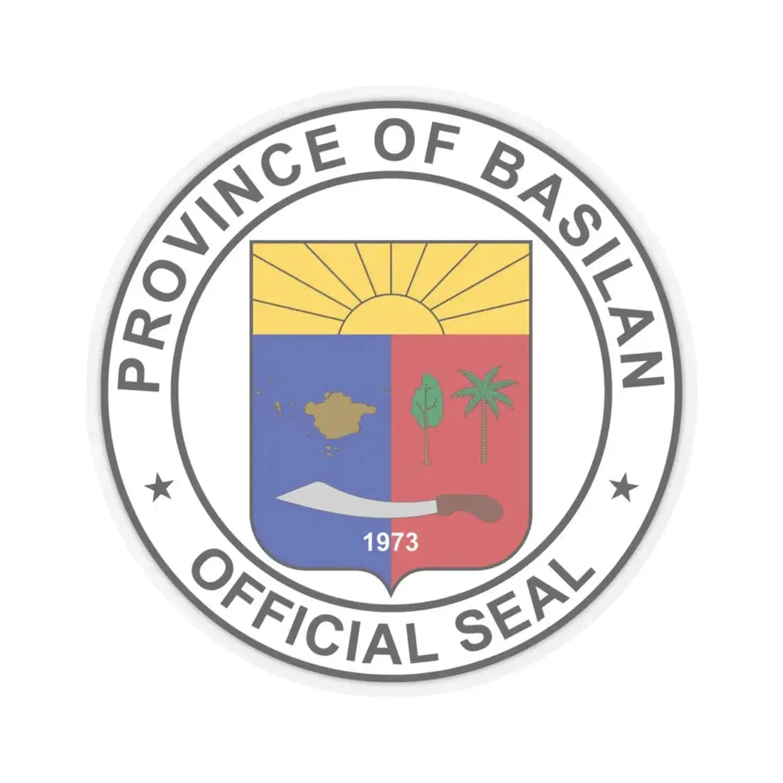 Official Seal of Basilan (Philippines) STICKER Vinyl Kiss-Cut Decal 4 Inch Transparent - The Sticker Space