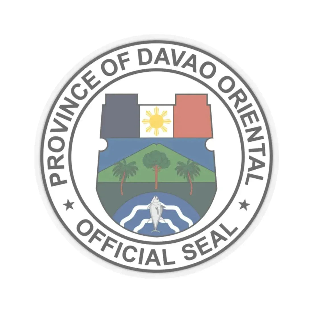 Official Seal of Davao Oriental (Philippines) STICKER Vinyl Kiss-Cut Decal 2 Inch Transparent - The Sticker Space
