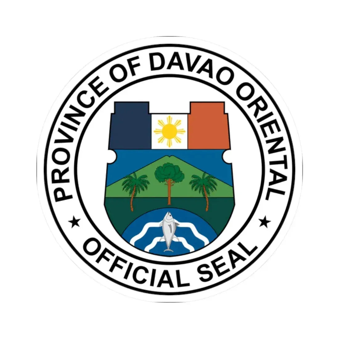 Official Seal of Davao Oriental (Philippines) STICKER Vinyl Kiss-Cut Decal 2 Inch White - The Sticker Space