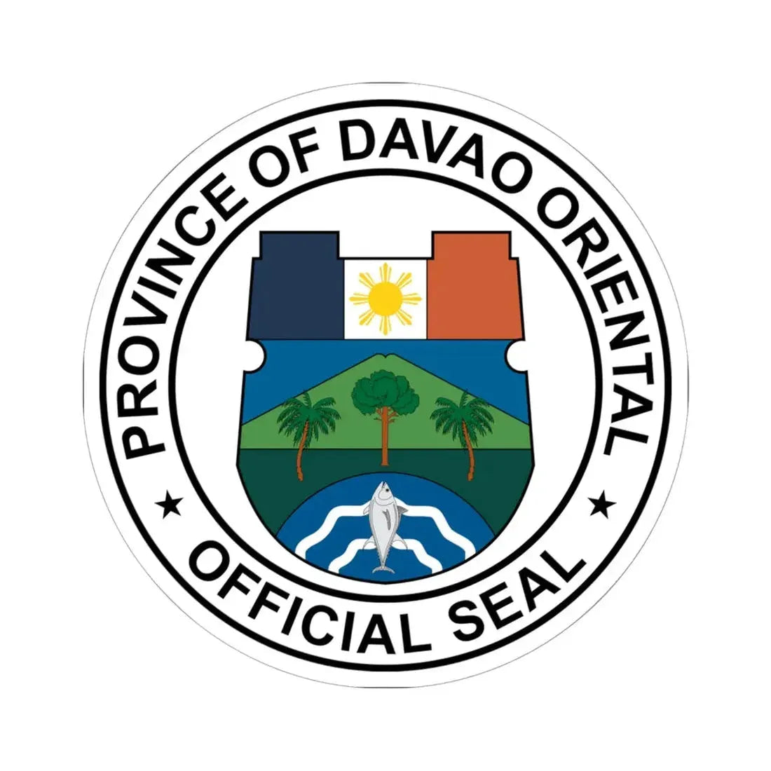 Official Seal of Davao Oriental (Philippines) STICKER Vinyl Kiss-Cut Decal 6 Inch White - The Sticker Space