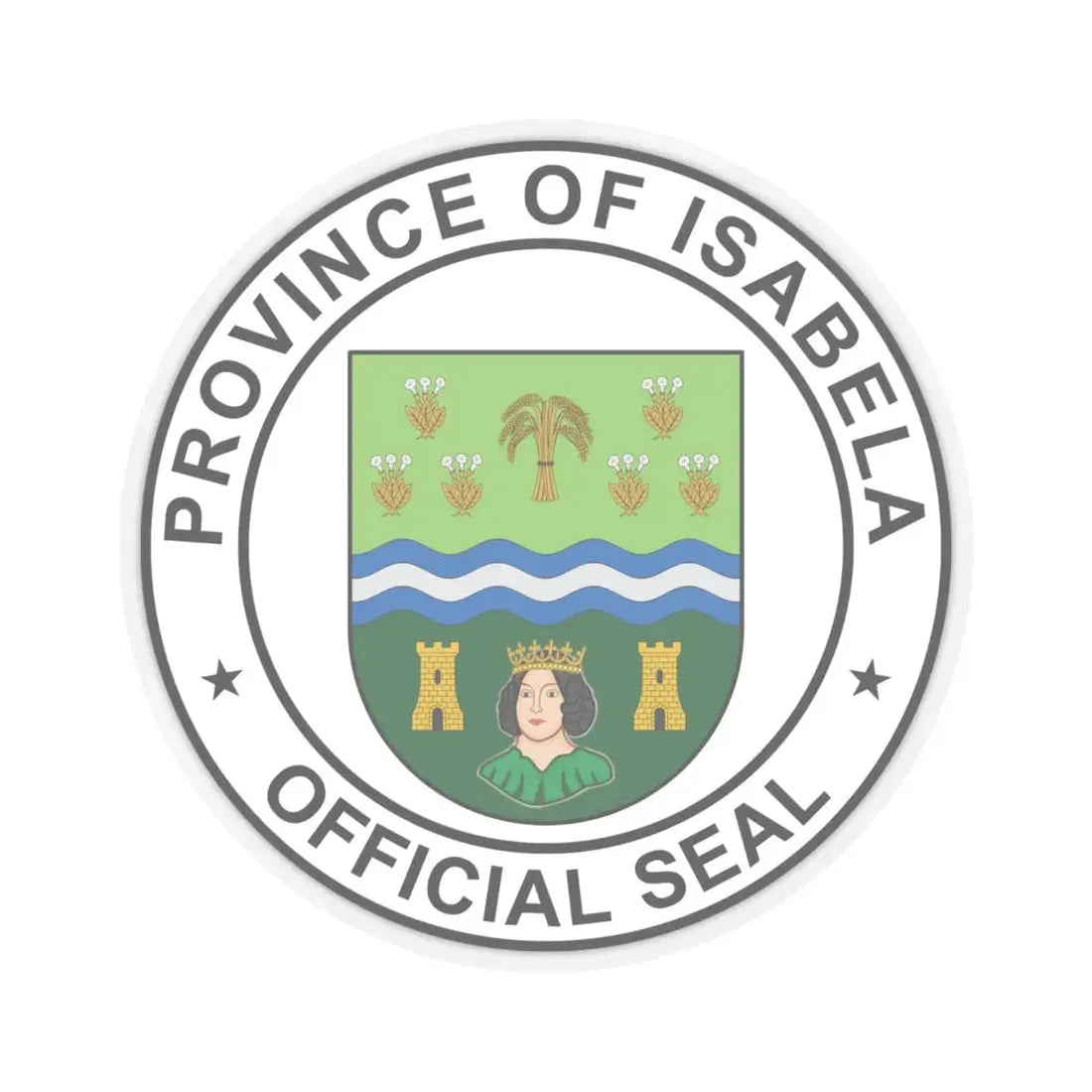 Official Seal of Isabela (Philippines) STICKER Vinyl Kiss-Cut Decal 6 Inch Transparent - The Sticker Space