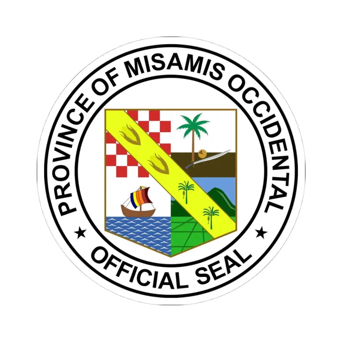 Official Seal of Misamis Occidental (Philippines) STICKER Vinyl Kiss-Cut Decal 4 Inch White - The Sticker Space