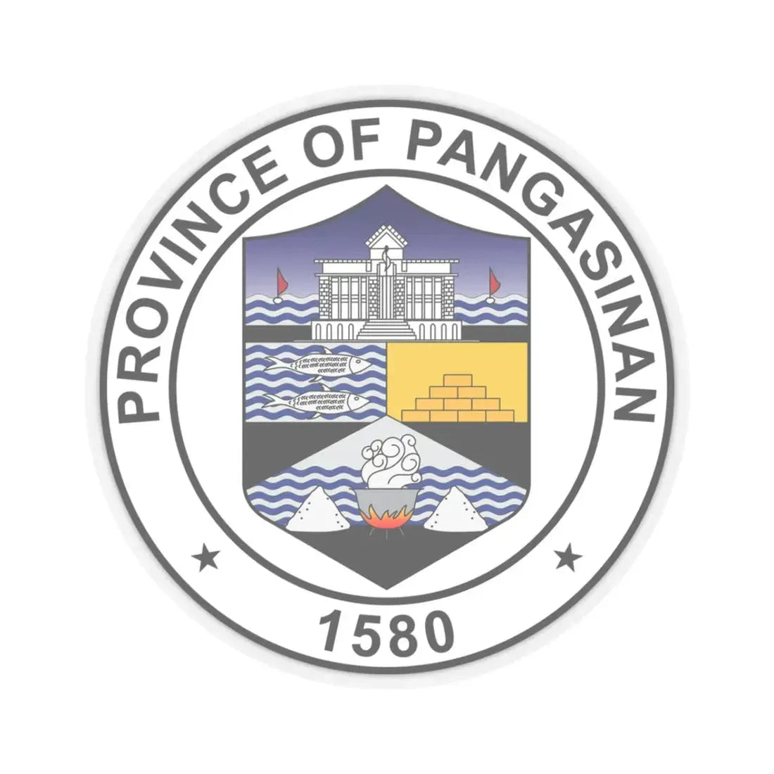 Official Seal of Pangasinan (Philippines) STICKER Vinyl Kiss-Cut Decal 3 Inch Transparent - The Sticker Space