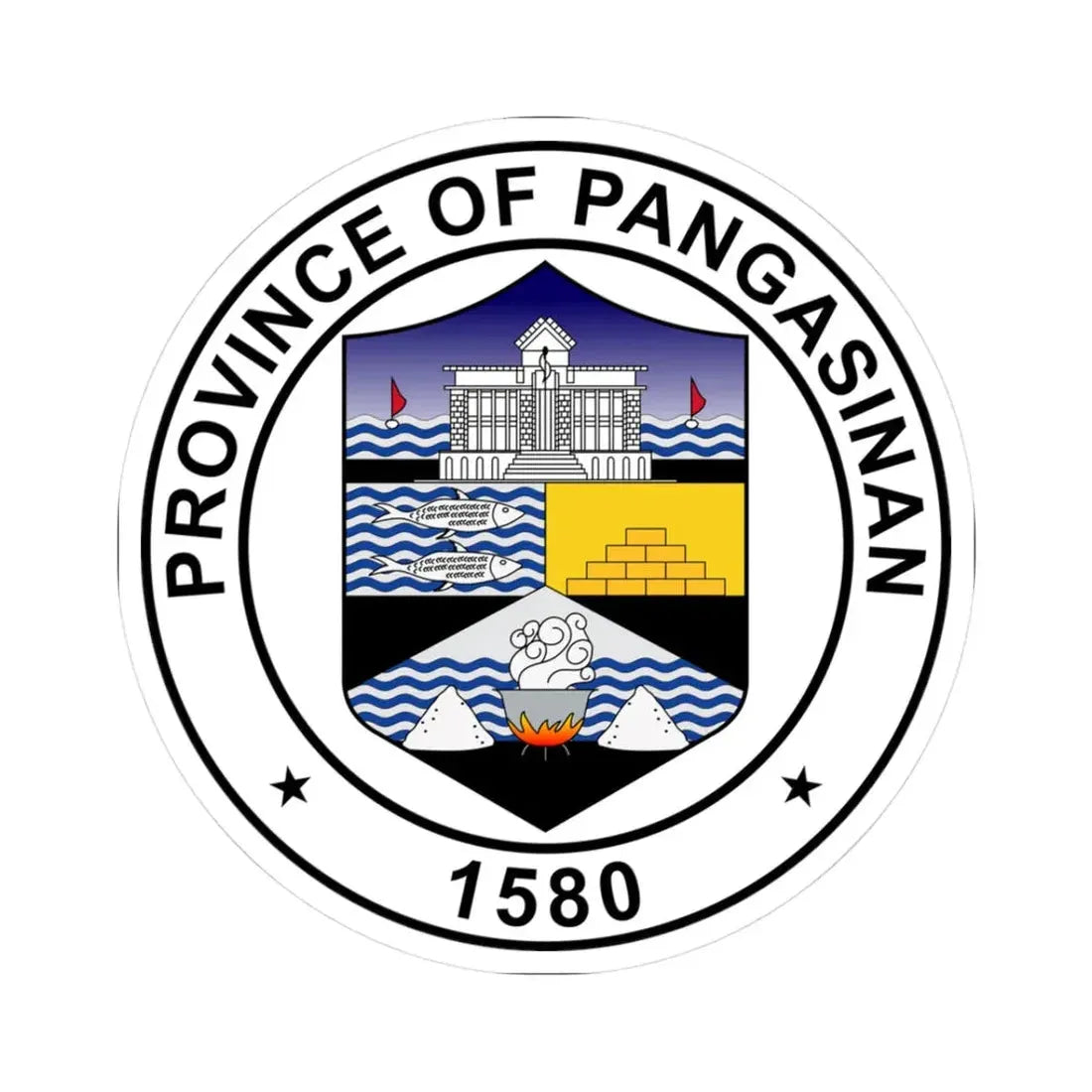 Official Seal of Pangasinan (Philippines) STICKER Vinyl Kiss-Cut Decal 3 Inch White - The Sticker Space