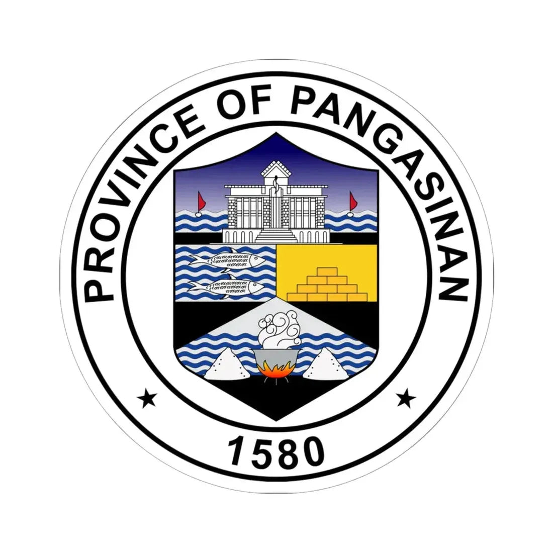 Official Seal of Pangasinan (Philippines) STICKER Vinyl Kiss-Cut Decal 6 Inch White - The Sticker Space