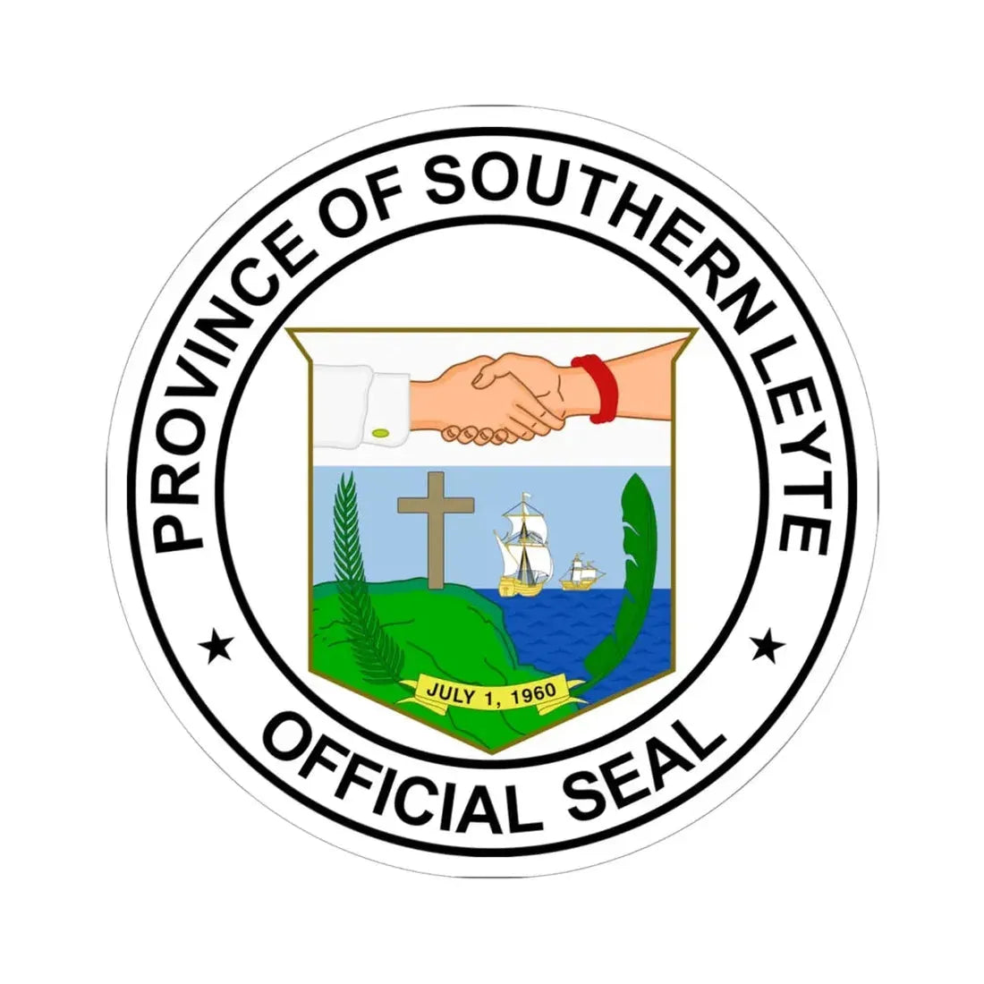 Official Seal of Southern Leyte (Philippines) STICKER Vinyl Kiss-Cut Decal 6 Inch White - The Sticker Space