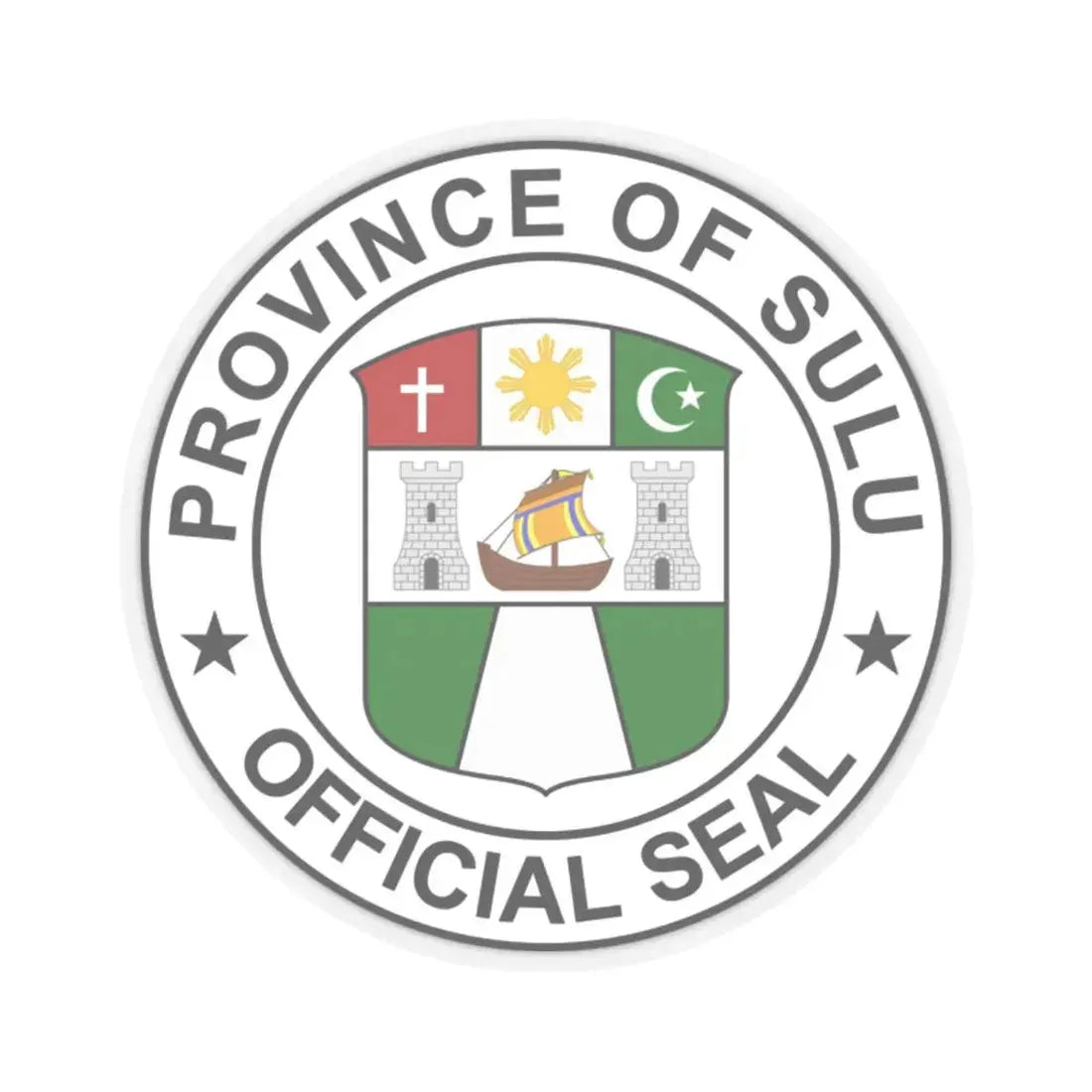 Official Seal of Sulu (Philippines) STICKER Vinyl Kiss-Cut Decal 2 Inch Transparent - The Sticker Space