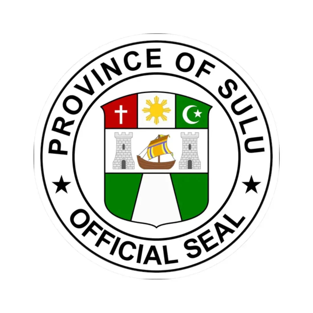 Official Seal of Sulu (Philippines) STICKER Vinyl Kiss-Cut Decal 2 Inch White - The Sticker Space