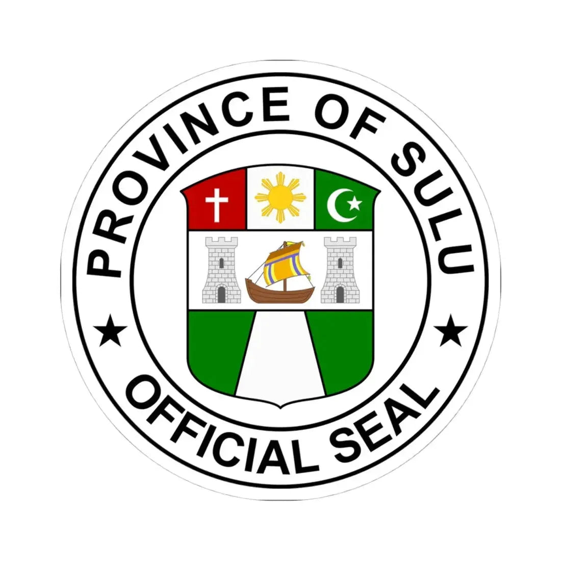 Official Seal of Sulu (Philippines) STICKER Vinyl Kiss-Cut Decal 4 Inch White - The Sticker Space