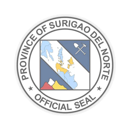 Official Seal of Surigao del Norte (Philippines) STICKER Vinyl Kiss-Cut Decal 3 Inch Transparent - The Sticker Space
