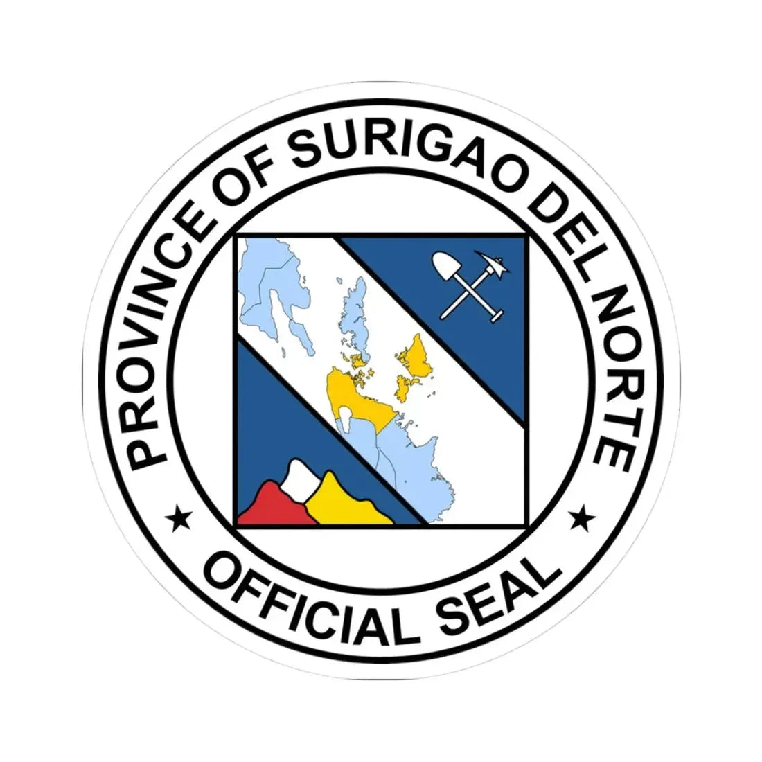 Official Seal of Surigao del Norte (Philippines) STICKER Vinyl Kiss-Cut Decal 3 Inch White - The Sticker Space