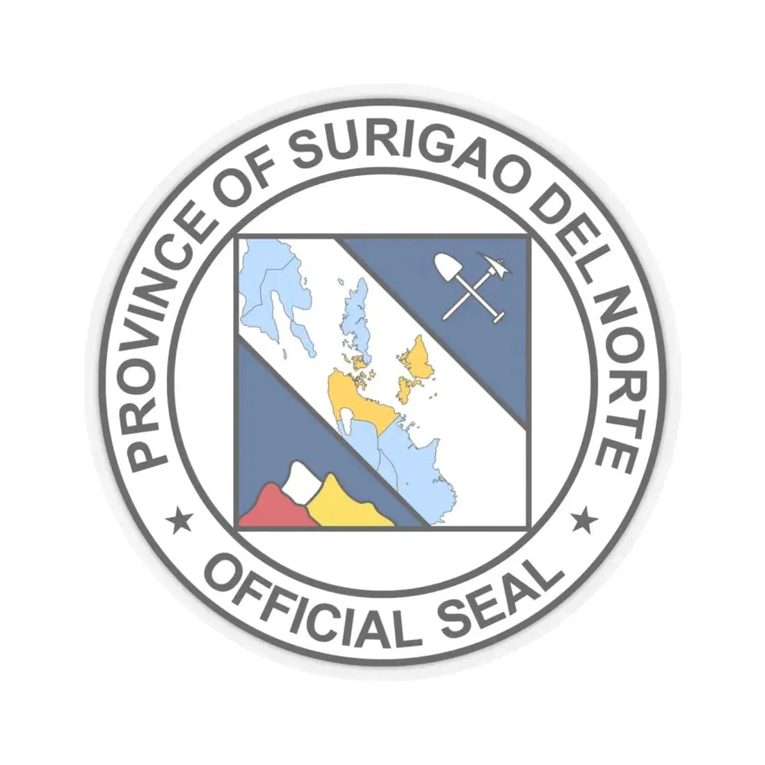Official Seal of Surigao del Norte (Philippines) STICKER Vinyl Kiss-Cut Decal 6 Inch Transparent - The Sticker Space