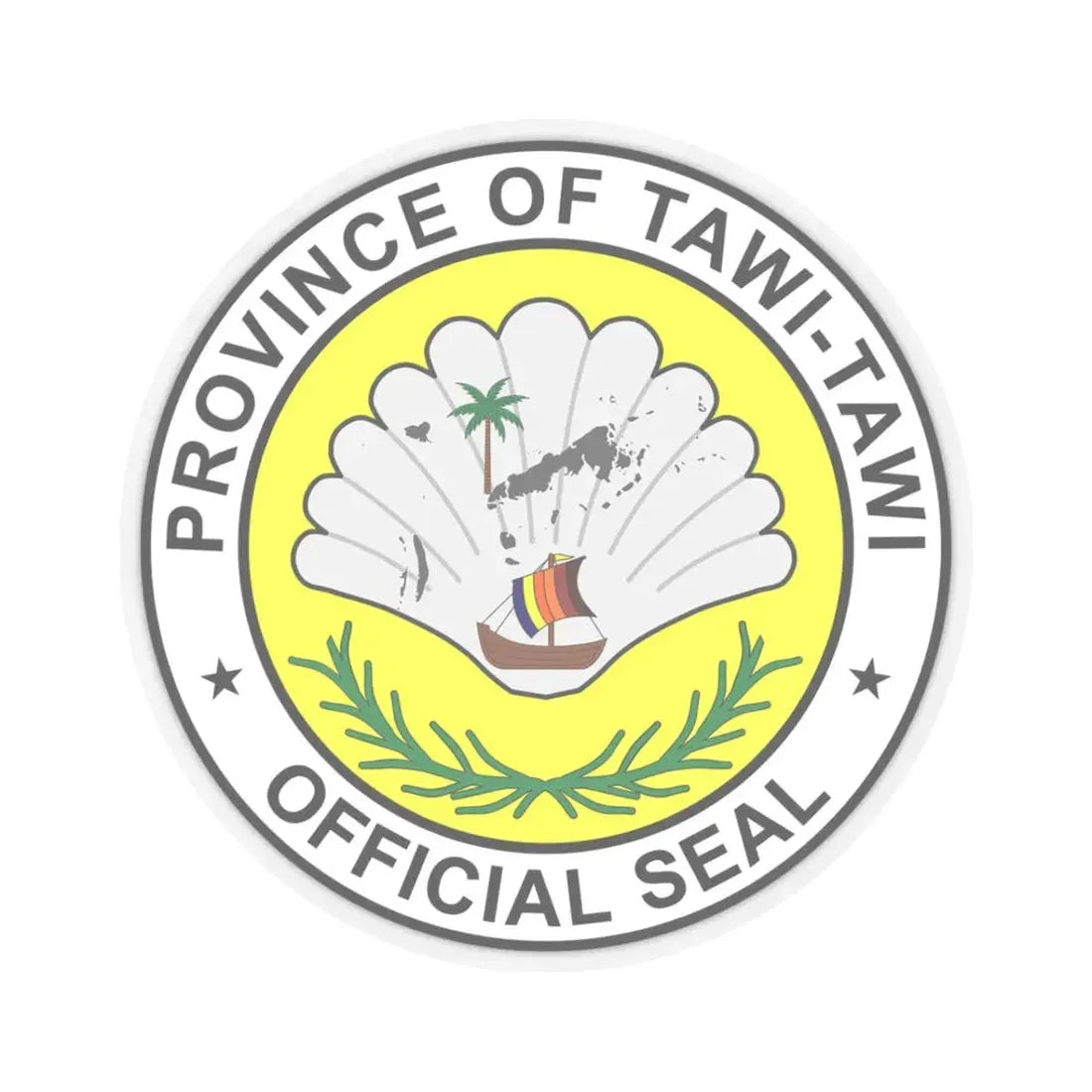 Official Seal of Tawi-Tawi (Philippines) STICKER Vinyl Kiss-Cut Decal 3 Inch Transparent - The Sticker Space