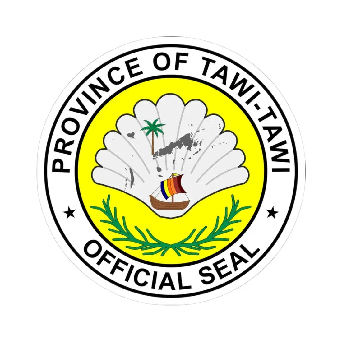 Official Seal of Tawi-Tawi (Philippines) STICKER Vinyl Kiss-Cut Decal 3 Inch White - The Sticker Space