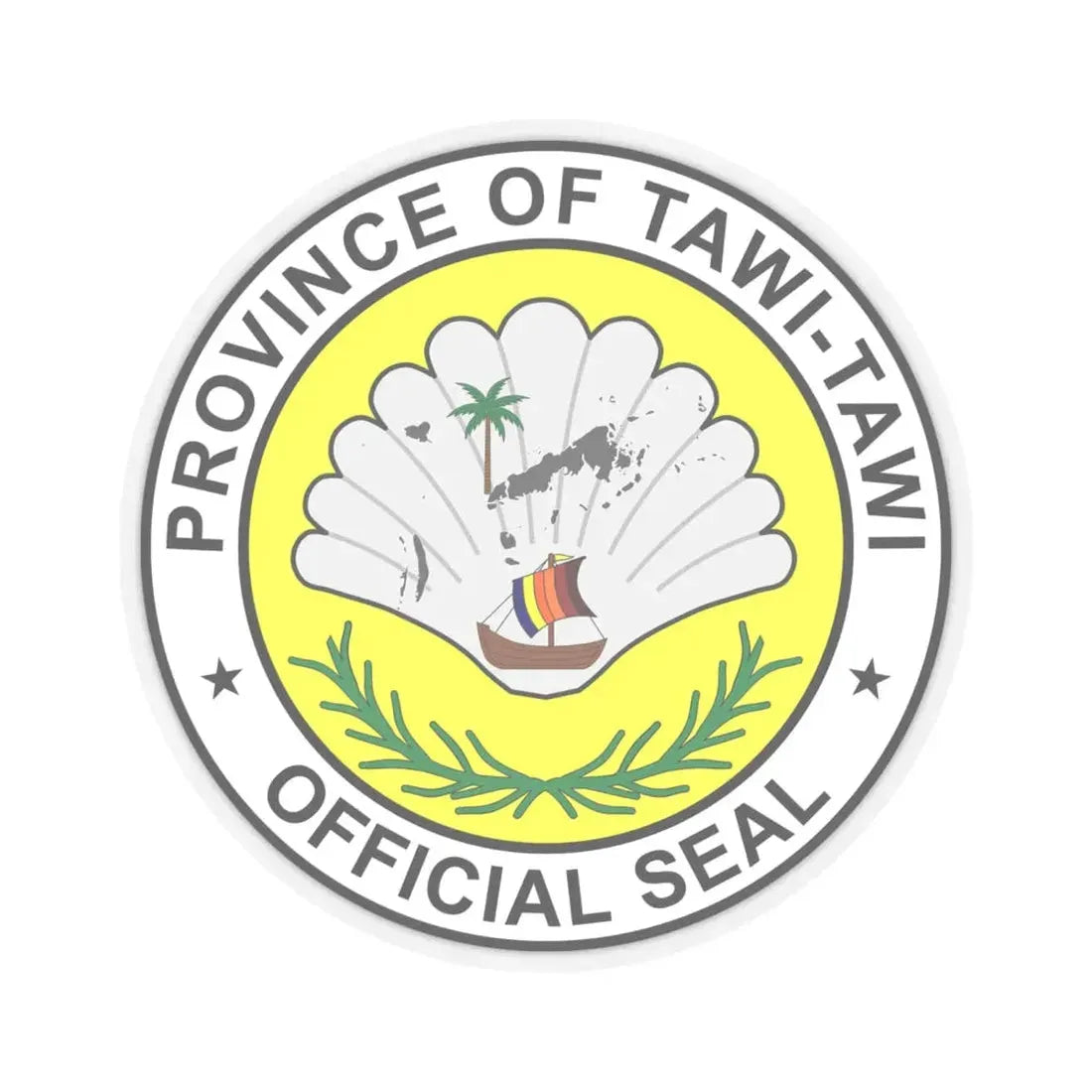 Official Seal of Tawi-Tawi (Philippines) STICKER Vinyl Kiss-Cut Decal 6 Inch Transparent - The Sticker Space
