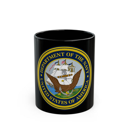 Official Seal of the Department of the Navy (U.S. Navy) Black Coffee Mug-11oz-The Sticker Space