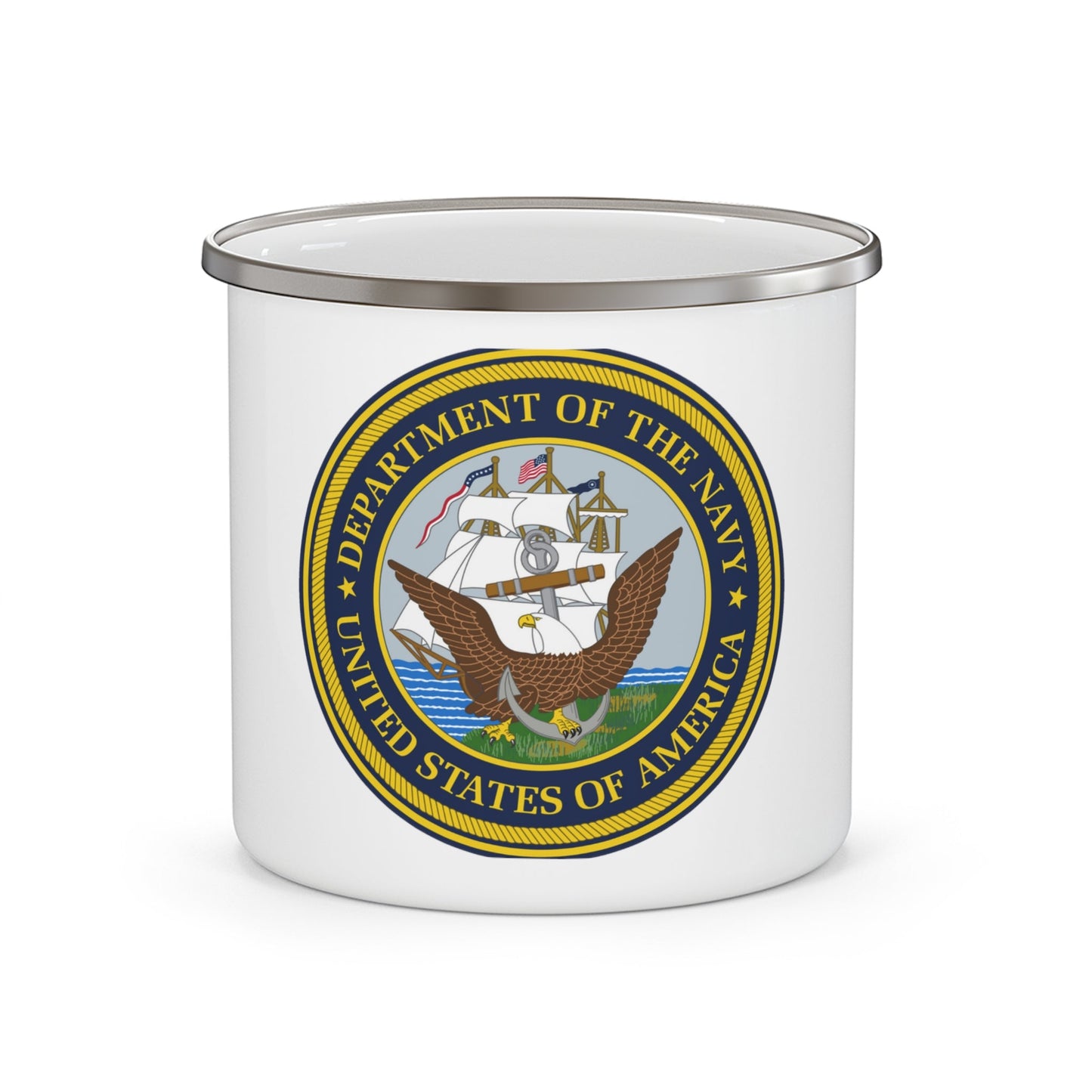 Official Seal of the Department of the Navy (U.S. Navy) Enamel Mug 12oz-12oz-The Sticker Space