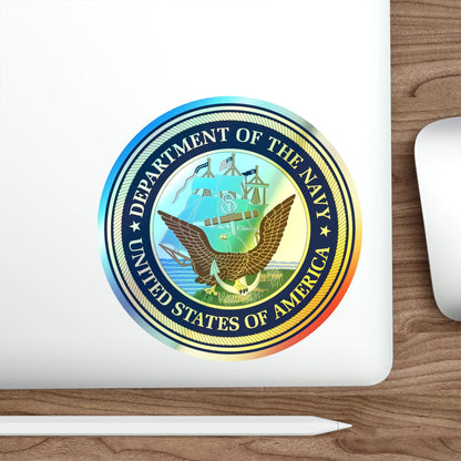 Official Seal of the Department of the Navy (U.S. Navy) Holographic STICKER Die-Cut Vinyl Decal-The Sticker Space