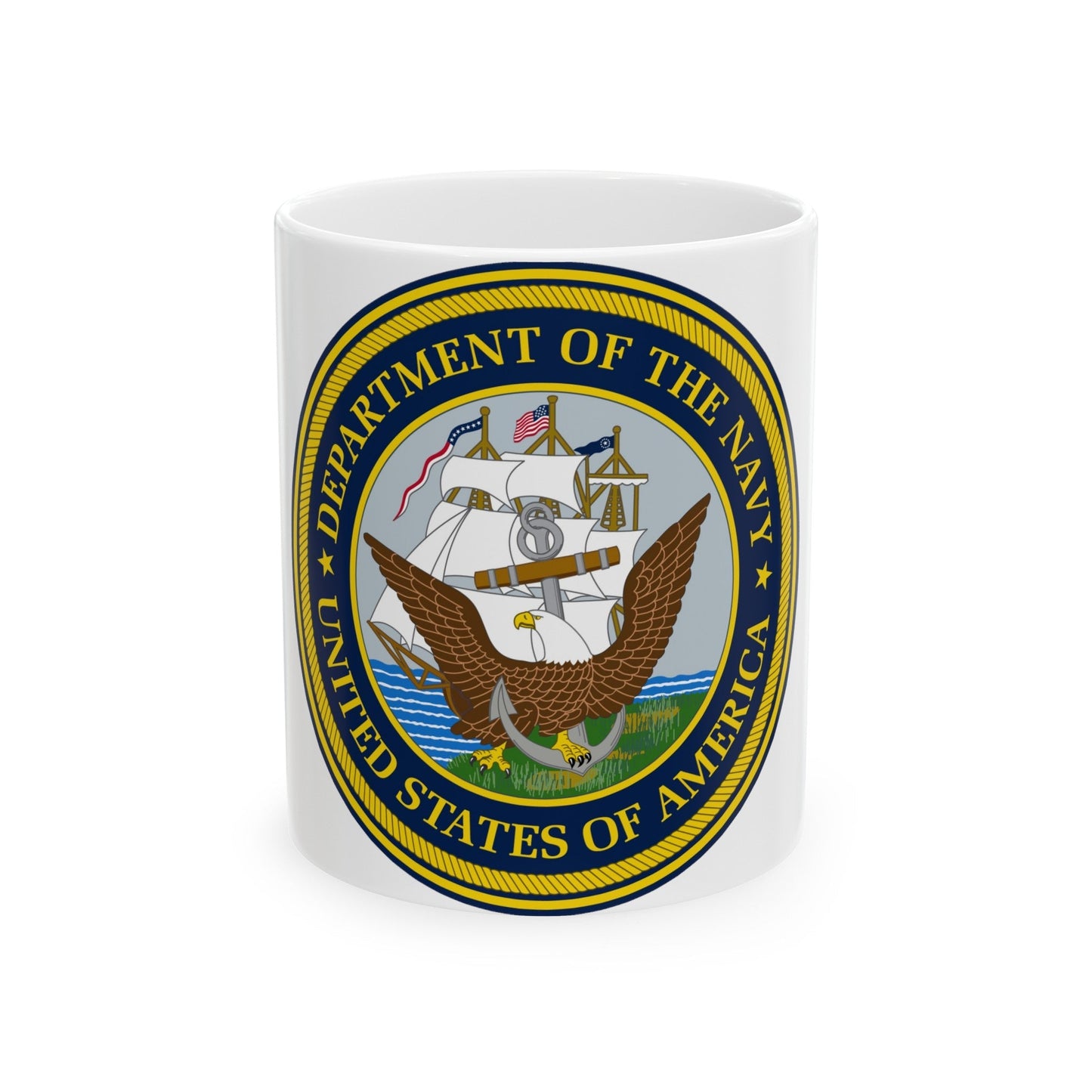 Official Seal of the Department of the Navy (U.S. Navy) White Coffee Mug-11oz-The Sticker Space