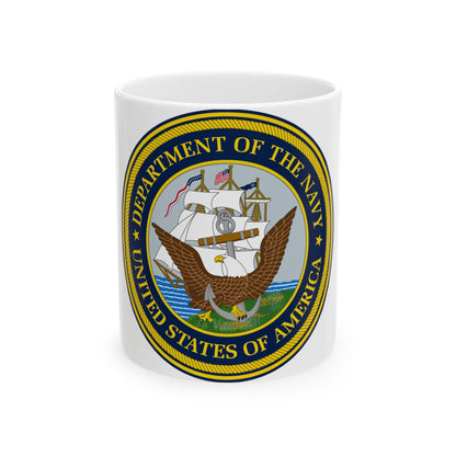 Official Seal of the Department of the Navy (U.S. Navy) White Coffee Mug-11oz-The Sticker Space