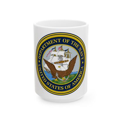 Official Seal of the Department of the Navy (U.S. Navy) White Coffee Mug-15oz-The Sticker Space