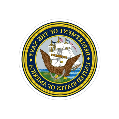 Official Seal of the Department of the Navy (U.S. Navy) REVERSE PRINT Transparent Die-Cut STICKER 4 Inch Die-Cut Transparent - The Sticker Space