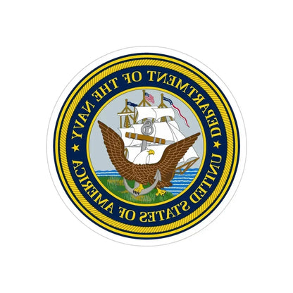 Official Seal of the Department of the Navy (U.S. Navy) REVERSE PRINT Transparent Die-Cut STICKER 5 Inch Die-Cut Transparent - The Sticker Space