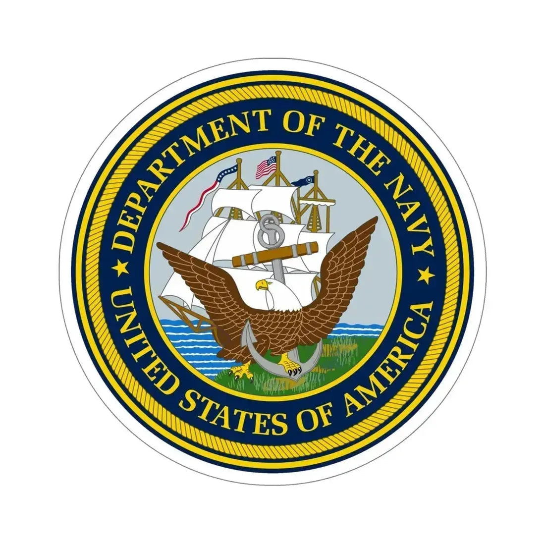 Official Seal of the Department of the Navy (U.S. Navy) STICKER Vinyl Die-Cut Decal 6 Inch - The Sticker Space
